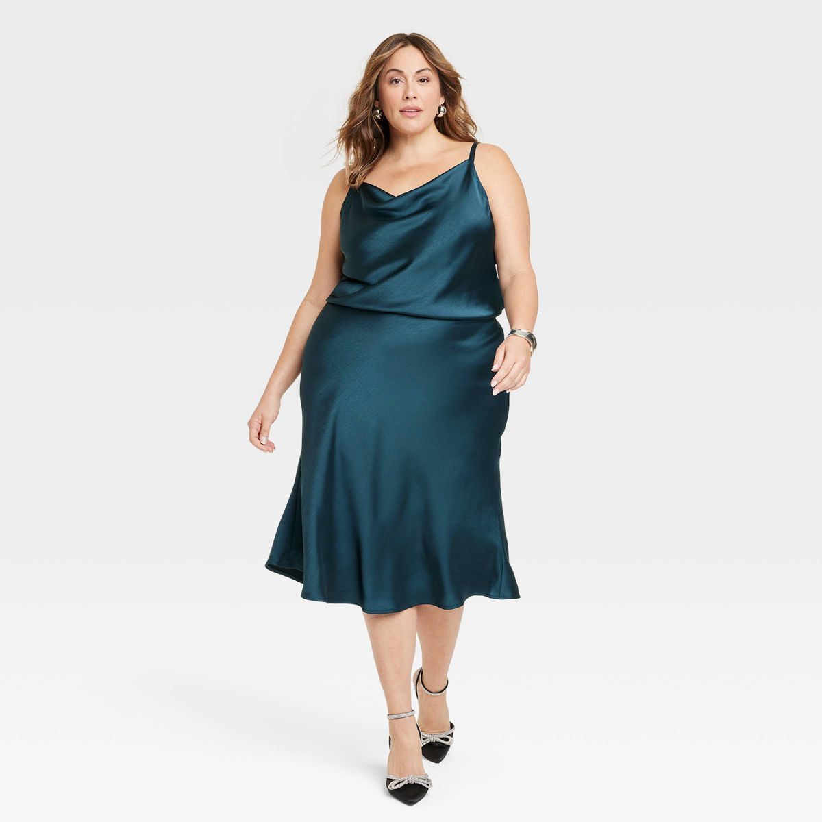 Women's Satin Midi Slip Dress - Ava & Viv™ | Target