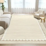 Washable 8x10' Area Rug – Soft Neutral Non Slip Large Rug with Rubber Back, Low Pile Stain Resi... | Walmart (US)