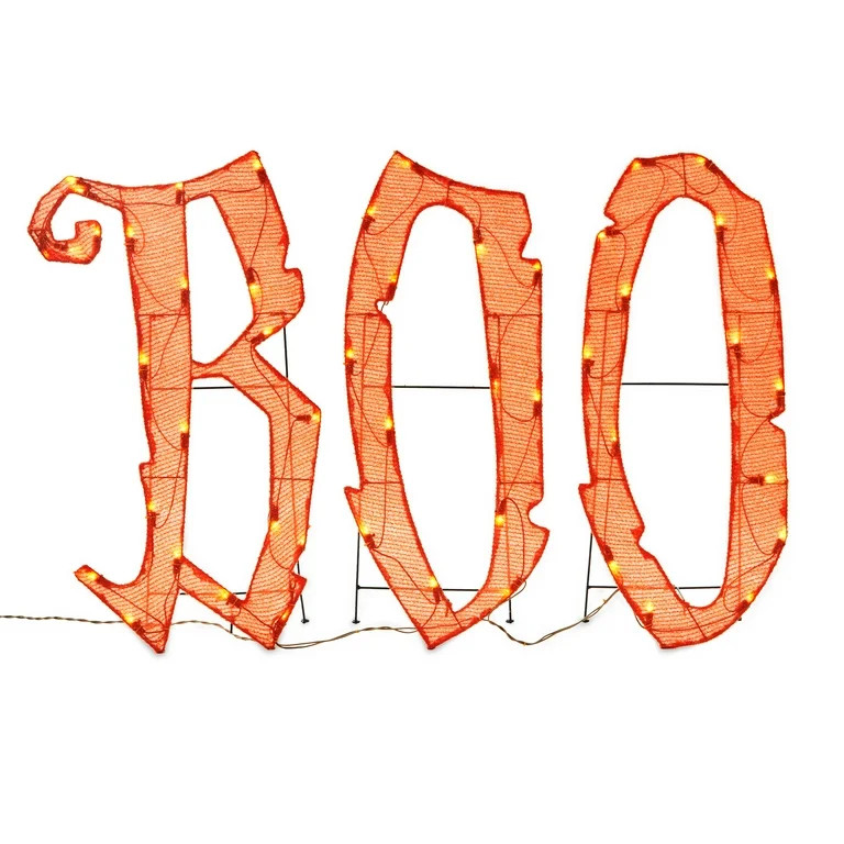 Gemmy Industries Boo Flattastics Orange LED Yard Sign | Walmart (US)