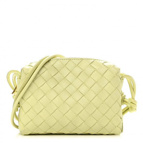 BOTTEGA VENETA Nappa Intrecciato Mini Loop Camera Bag Lemon Washed | FASHIONPHILE (US)