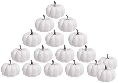 White Foam 2 Inch Mini Pumpkins for Decorating - 16PCS Small Plastic Pumpkins Bulk for Fall Decor... | Amazon (US)