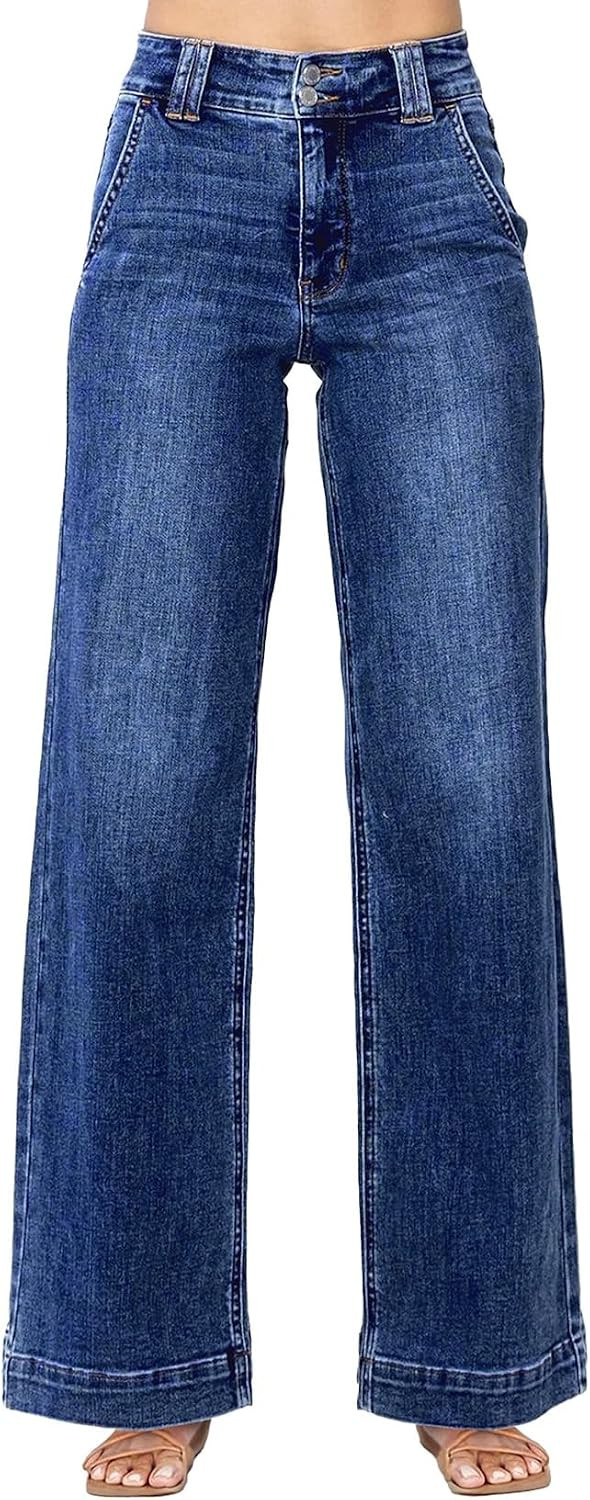 Astylish Women's High Waisted Wide Leg Straight Jeans | Amazon (US)