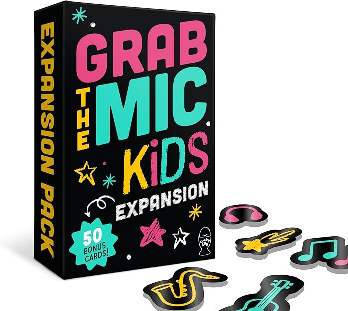 Lucky Egg Grab The Mic Kids Expansion - Expansion Cards ONLY - 50 Kid Friendly Challenge Games fo... | Amazon (US)