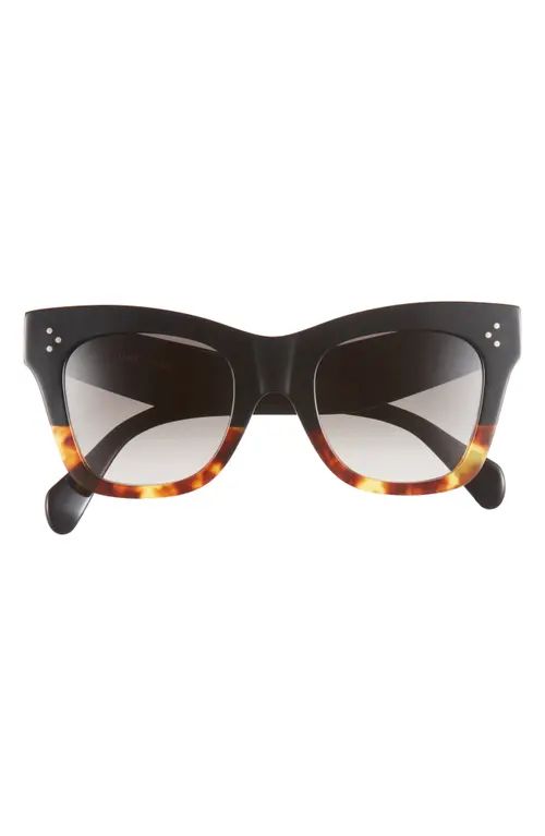 CELINE 50mm Gradient Butterfly Sunglasses in Black/Havana at Nordstrom | Nordstrom
