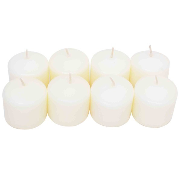 8-Pack Ivory Unscented Overdip Votive Candles | At Home