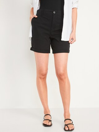 High-Waisted OGC Chino Shorts for Women -- 7-inch inseam | Old Navy (US)
