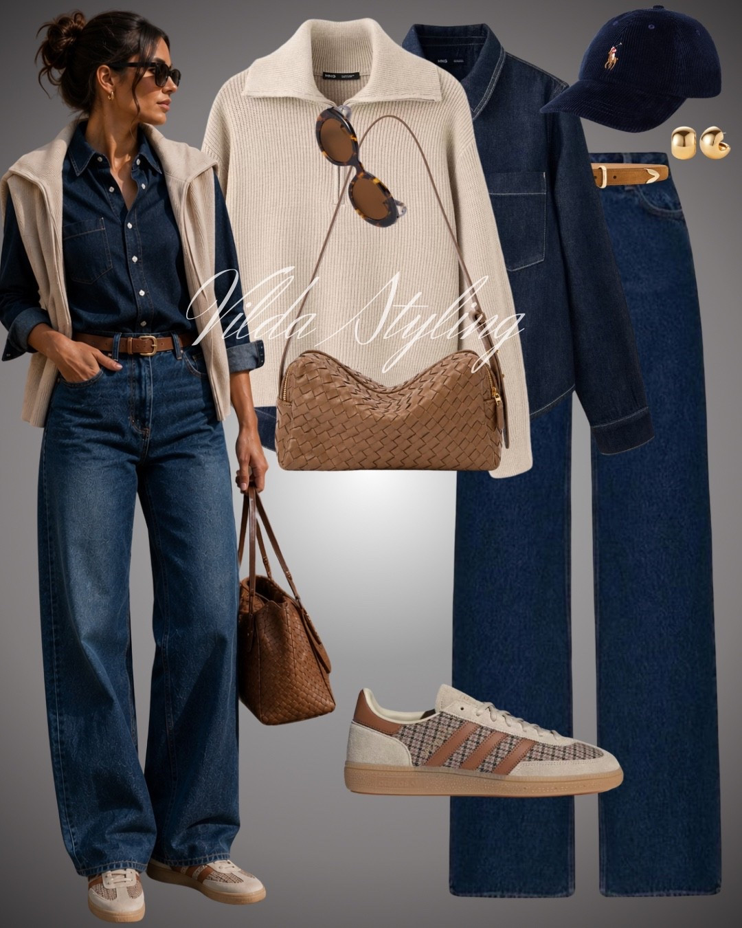 Effortless denim layers for the perfect transitional look 🤎🍂 Dark denim, soft knit textures and neutral accessories — an easy everyday outfit for early fall.

 fall outfit, denim outfit, denim shirt, wide leg jeans, neutral style, layered outfit, casual chic, everyday style, transitional outfit, fall fashion, Adidas sneakers, knit sweater

#LTKautumn #LTKjeans #LTKshoes