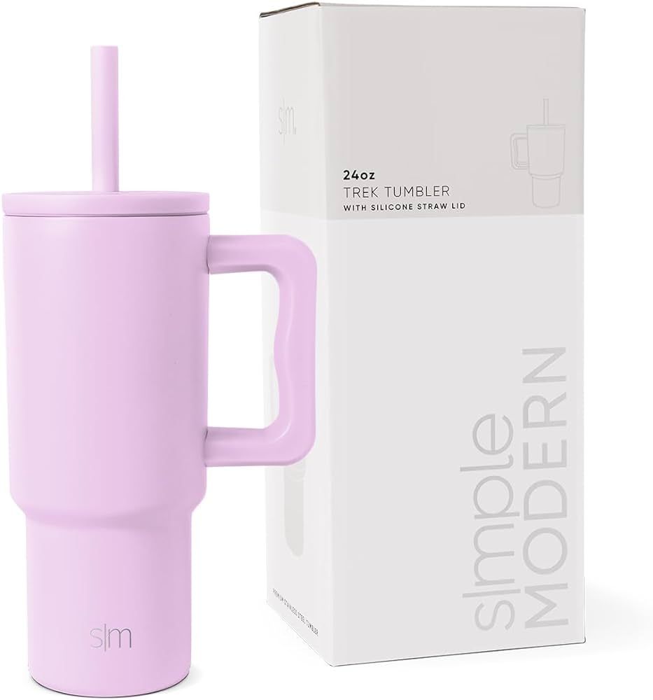 24oz Kids Tumbler with Straw Lid by Simple Modern - Spill/Leak Proof, Stainless Steel Bottle, Ele... | Amazon (US)
