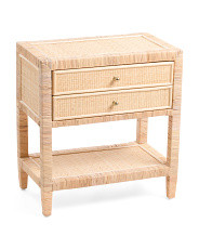 26in 2 Drawer Rattan Accent Table | Marshalls