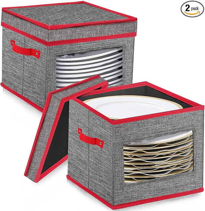 VERONLY China Storage Containers - Christmas Dinnerware Storage for Dishes Plate Hard Shell and S... | Amazon (US)