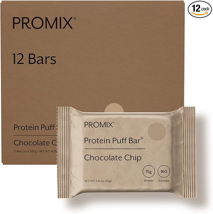 ProMix Nutrition Protein Puff Bars, 12-Pack - Chocolate Chip - Marshmallow Crispy Treat - Great T... | Amazon (US)