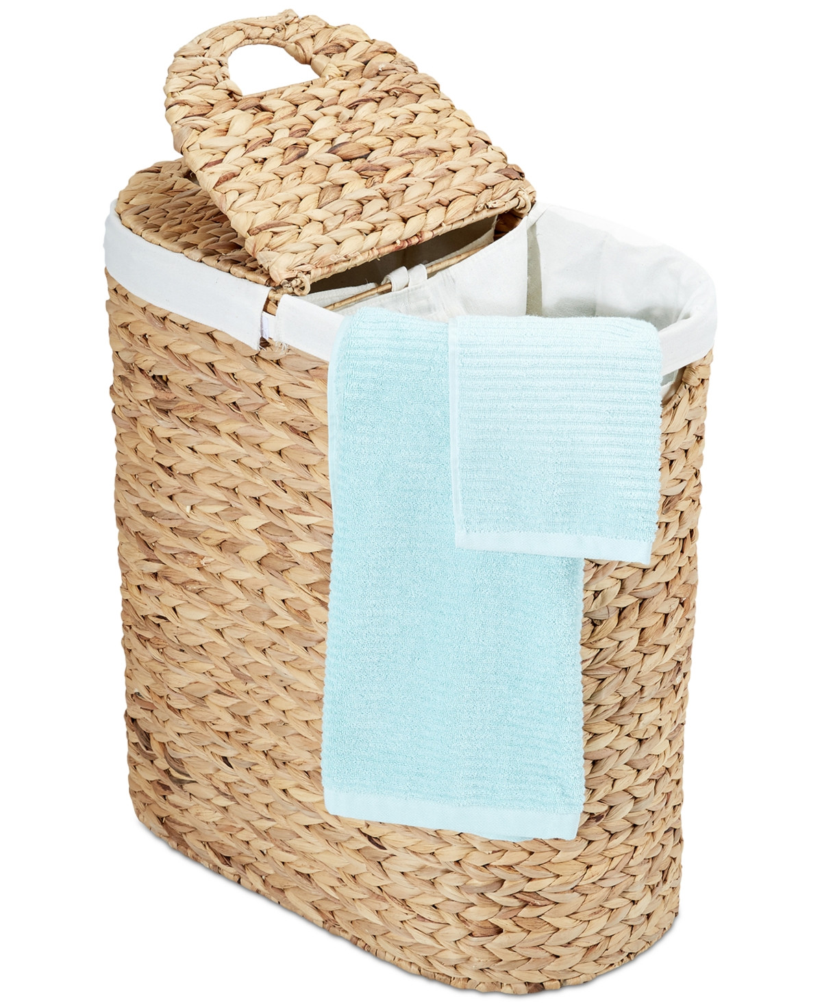 Seville Classics Hand-Woven Natural Wicker Lidded Double Laundry Hamper - Natural Wicker | Macy's