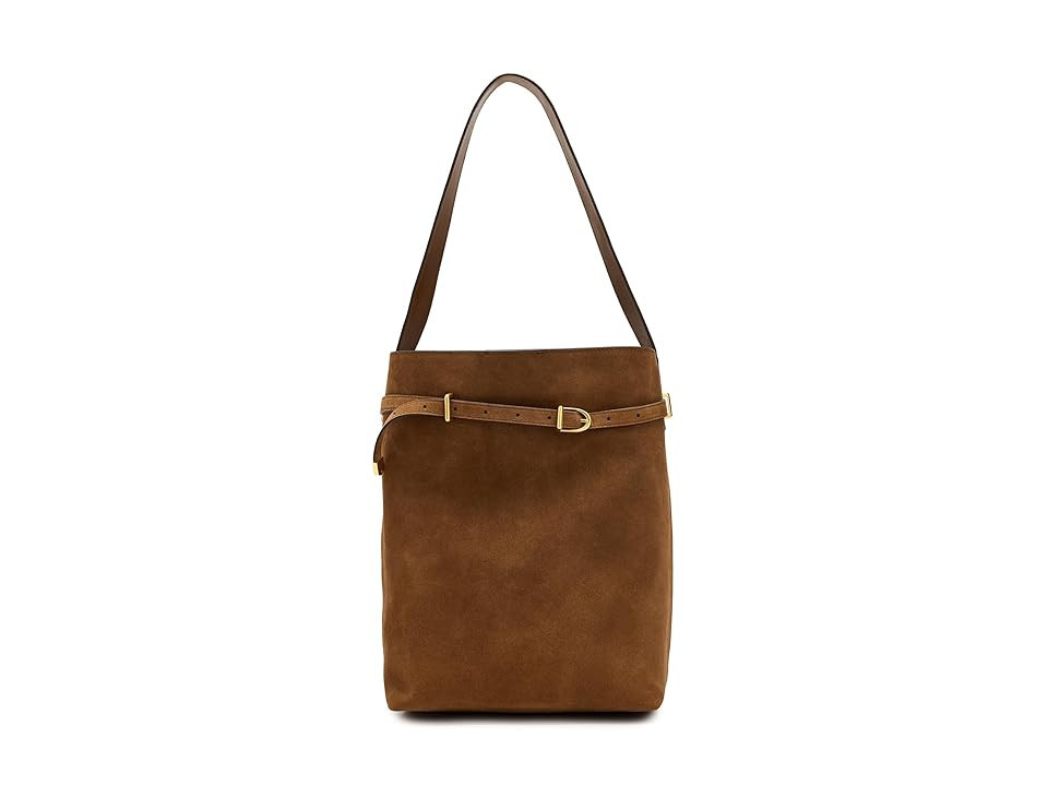 Madewell Suede Belted Essentials Bucket Tote Shoulder Women's Handbags Dried Acorn, Leather | Zappos