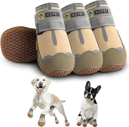 Hcpet Dog Shoes for Large Dogs, Waterproof Dog Booties for Small Medium Dogs, Anti-Slip Dog Boots... | Amazon (US)