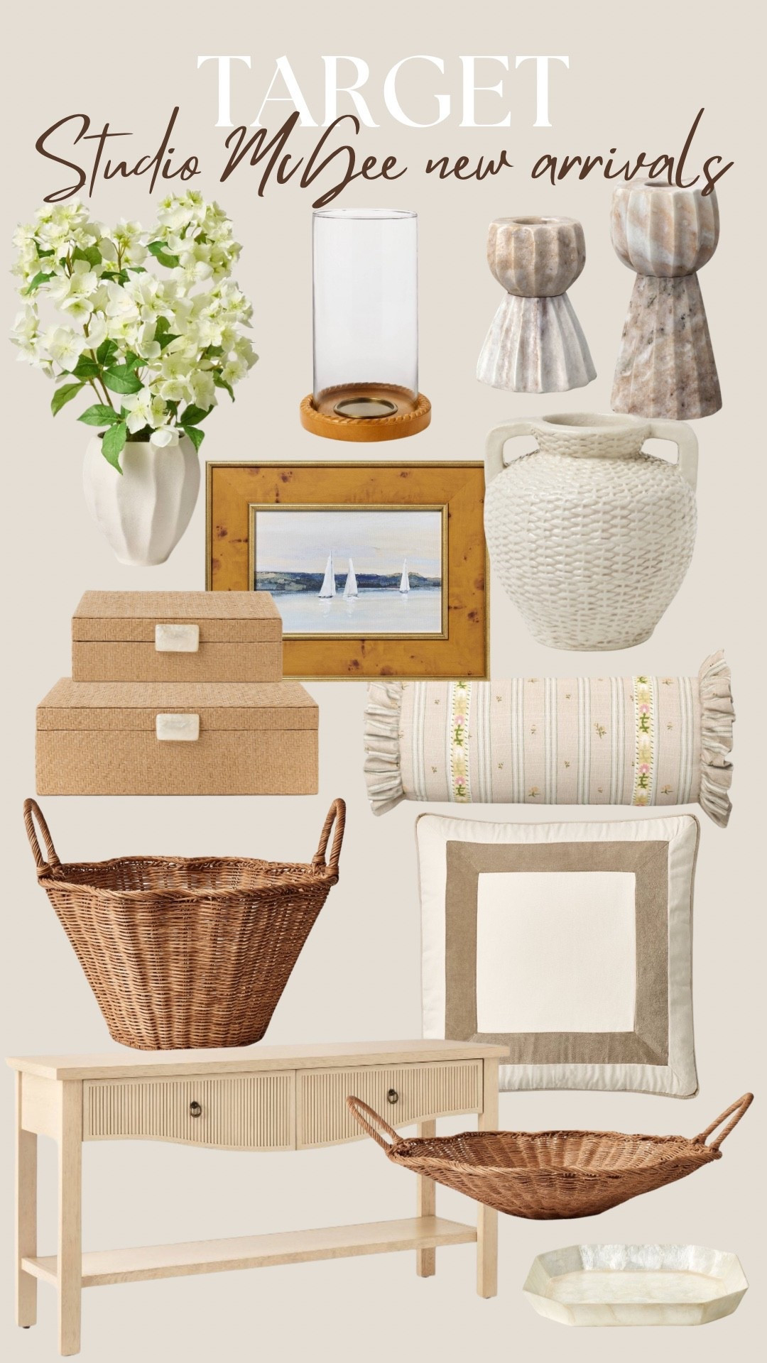 Target Studio McGee new spring arrivals! I lovee the shallow basket, entry table & pillows! 

#LTKU #LTKHome