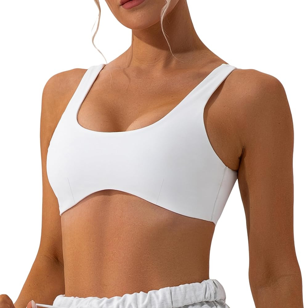 ABOCIW Womens Scoop Neck Sports Bra Padded U Back Medium Impact Fitness Gym Yoga Bra Workout Crop... | Amazon (US)