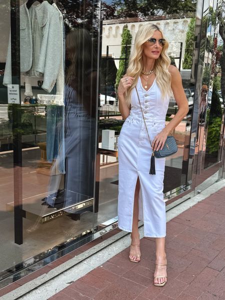 The most flattering white summer dress! I love the slit up the front and the fit is impeccable! It runs tts, I’m wearing an XS. 

#LTKParties #LTKOver40 #LTKStyleTip
