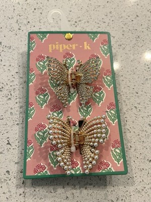 Piper K Hair Clips Set of 2 Metal Enamel Butterfly | eBay | eBay US