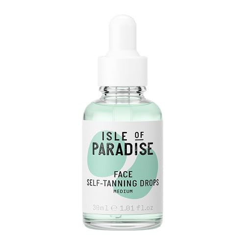 Isle of Paradise Self-Tanning Drops, Self Tanner For Face & Body, Customizable Glow, Vitamin C, Streak-Free Tan, No Orange Tone, Mix with Moisturizer, Vegan, 1.01 fl. oz/30 ml Bottle (Medium) | Amazon (US)