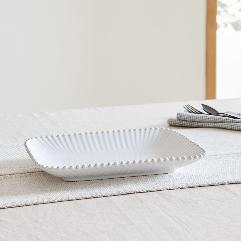 Pearl White Medium Rectangular Platter | West Elm (US)