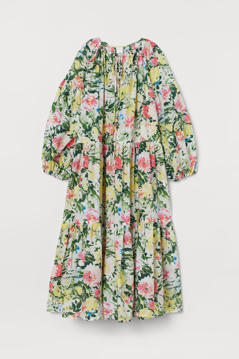 H & M - Balloon-sleeved Cotton Dress - White | H&M (US + CA)