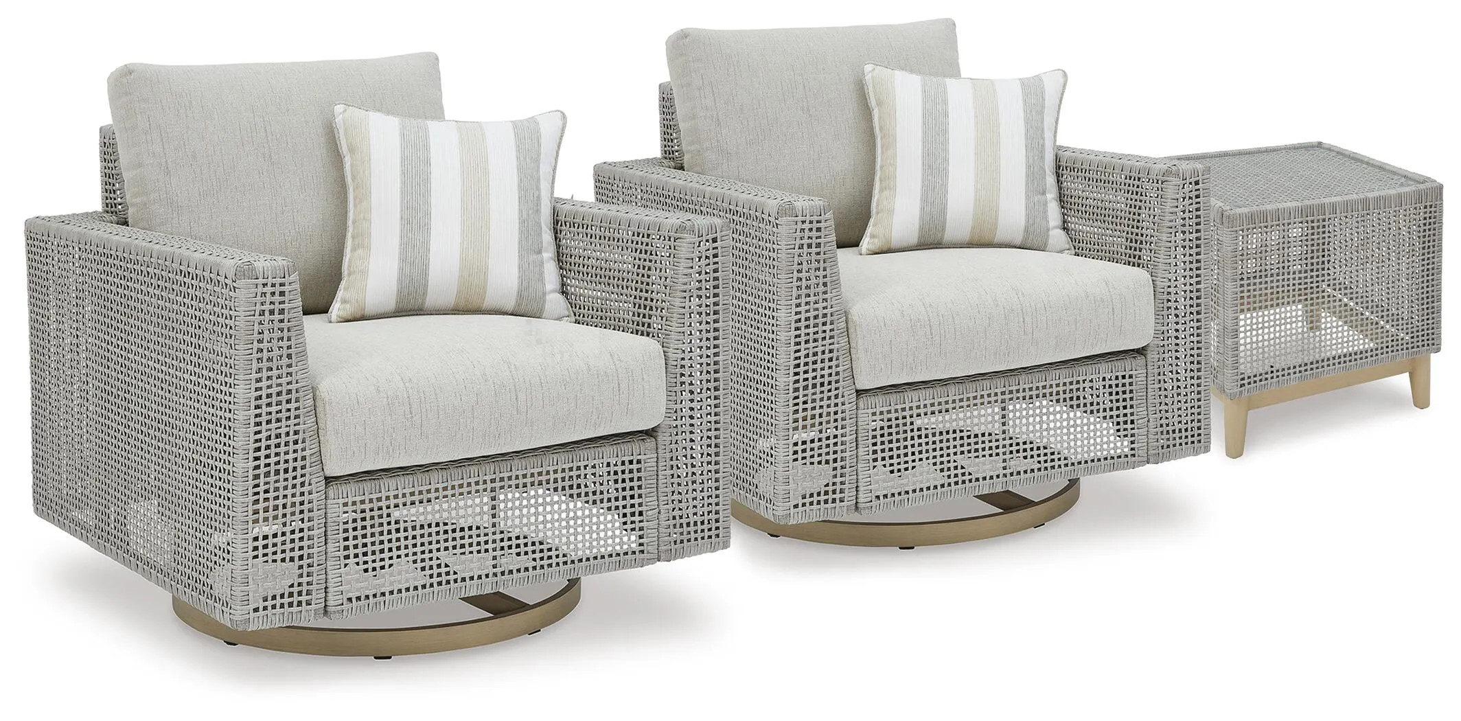 Seton Creek 2 Outdoor Lounge Chairs with End Table | Ashley | Ashley