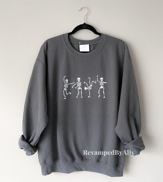Dancing Skeletons Sweatshirt / Halloween Sweatshirt - Etsy | Etsy (US)