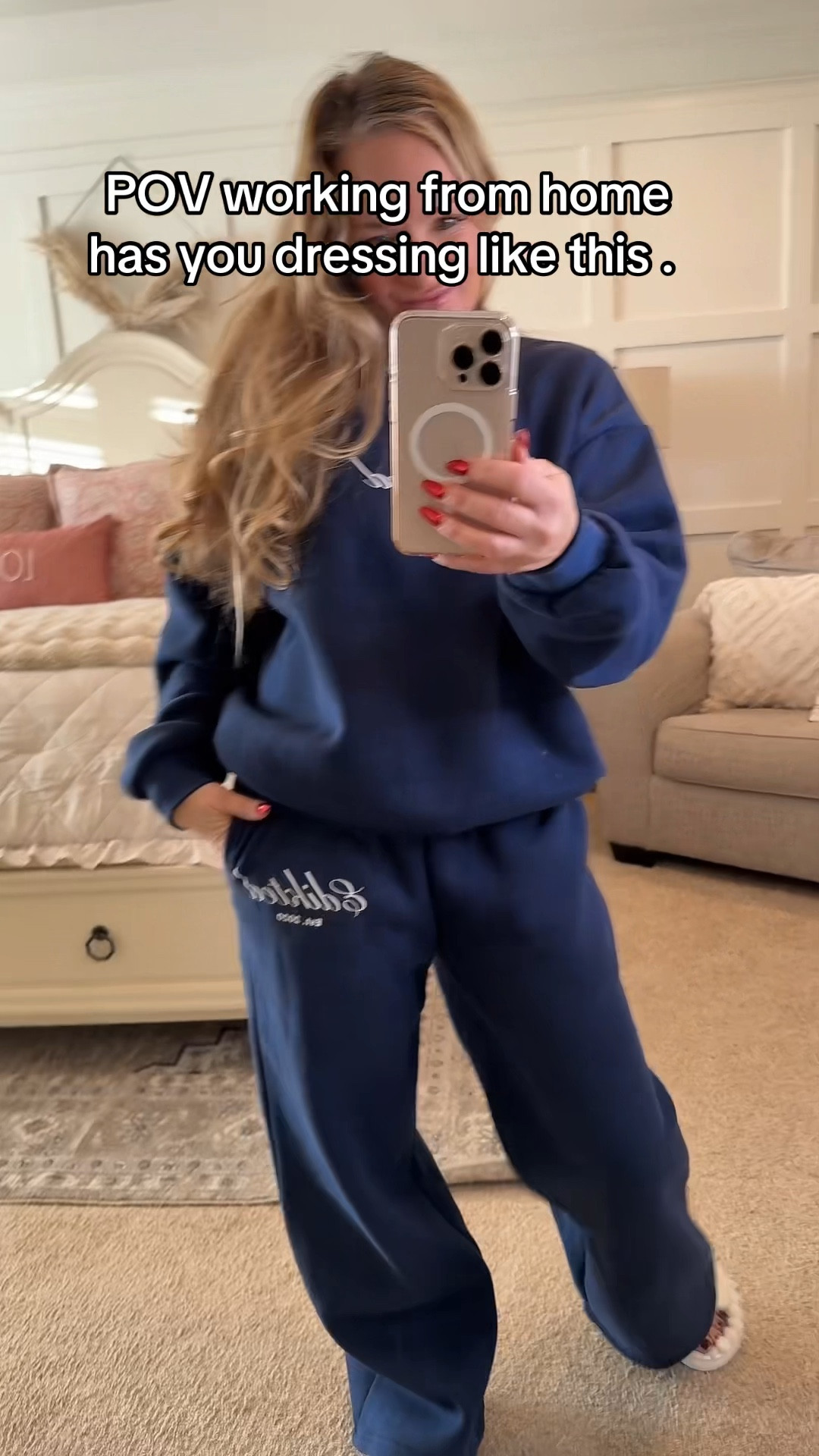 Comfortable work from home outfits. #sweats #crewneck #sweatpants #cozyoutfit #OOTD 

#LTKWorkwear #LTKStyleTip #LTKOver40