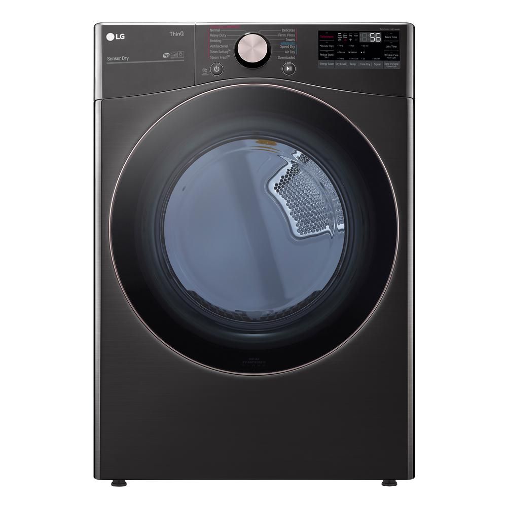 LG Electronics 7.4 cu. ft. Black Steel Ultra Large Capacity Electric Dryer with Sensor Dry, Turbo... | The Home Depot