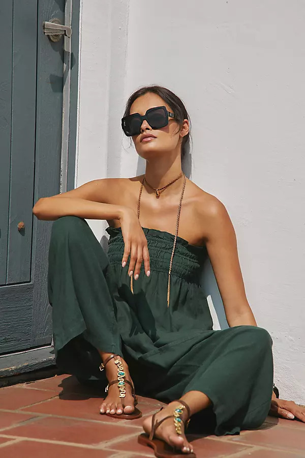 The Aubrey Smocked Linen Pants | Anthropologie (US)