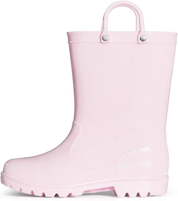 K KomForme Toddler Light Up Rain Boots Patterns and Glitter Rain Boots for Girls Boys with Handle... | Amazon (US)