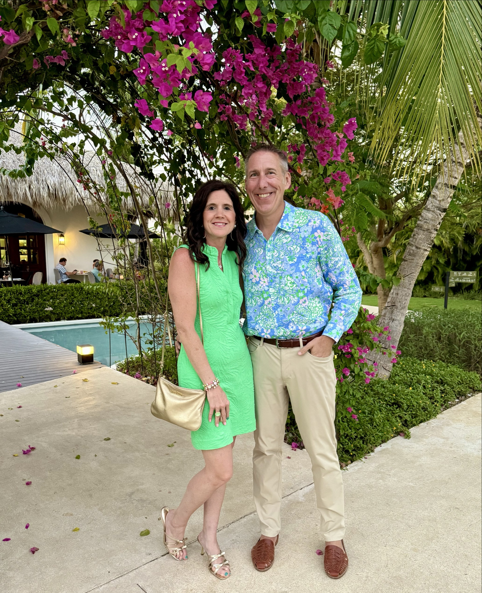 Spring Break Outfits 

Wore these outfits for dinner tonight at our resort. Would also be great to wear for Easter or to wear to a wedding. 

Wearing a size S in dress - also available in white. Would be great for a bridal shower. 
New release from Lilly Pulitzer and husband is wearing the new Lilly Pulitzer men’s collection. Love this new floral patterned shirt. He is wearing a size L. Absolutely love this new collection. Perfect for spring and Easter. 

#LTKWeddings   


spring dress. Easter dress, Lilly Pulitzer, men’s shirt, floral shirt, men’s Easter shirt, gold purse, khaki pants, spring style, spring fashion, spring clothing, vacation dress, spring break, cruise attire, date night, Easter outfits, Easter clothing, wedding guest attire, 

#LTKSaleAlert #LTKSeasonal #LTKWorkwear #LTKOver40 #LTKShoeCrush #LTKBeauty #LTKStyleTip #LTKTravel