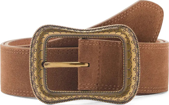 MANGO Engraved Buckle Faux Leather Belt | Nordstrom | Nordstrom