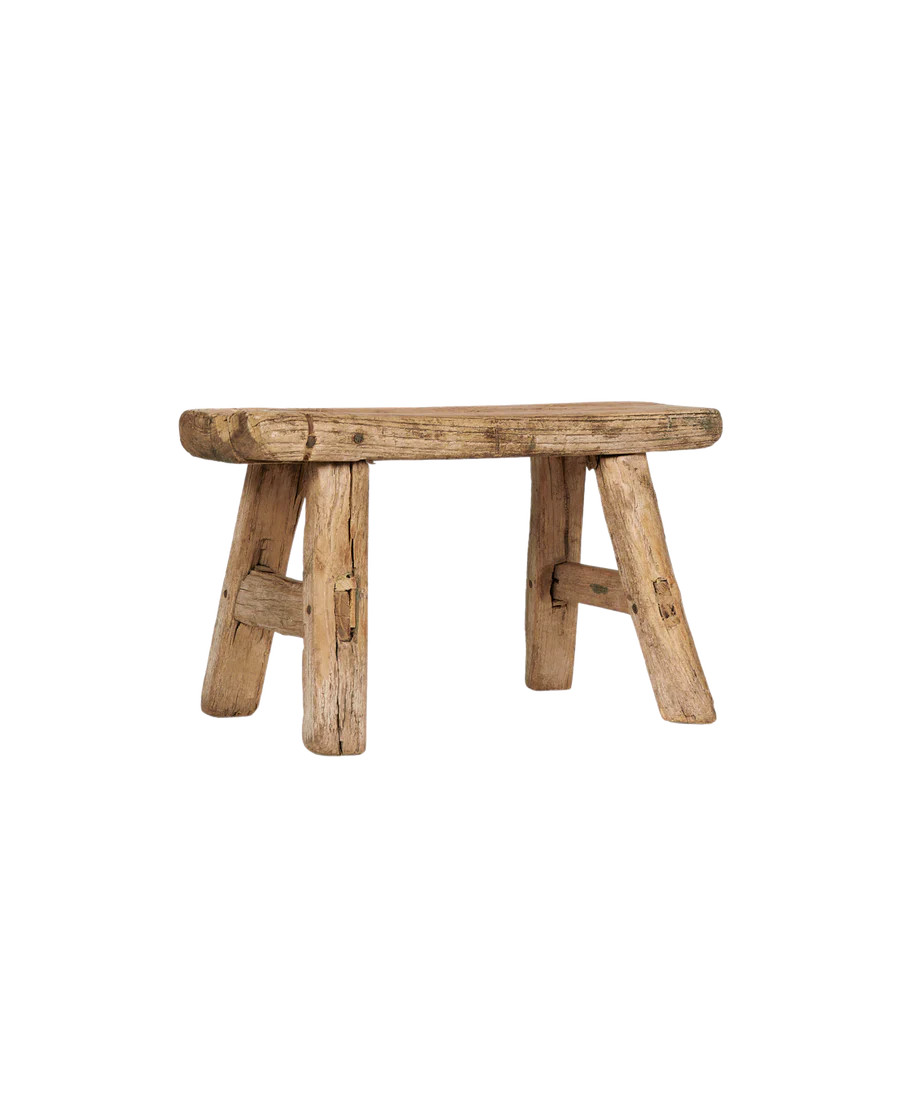 Olive Ateliers Vintage Mini Elm Wood Stool from China | Olive Ateliers
