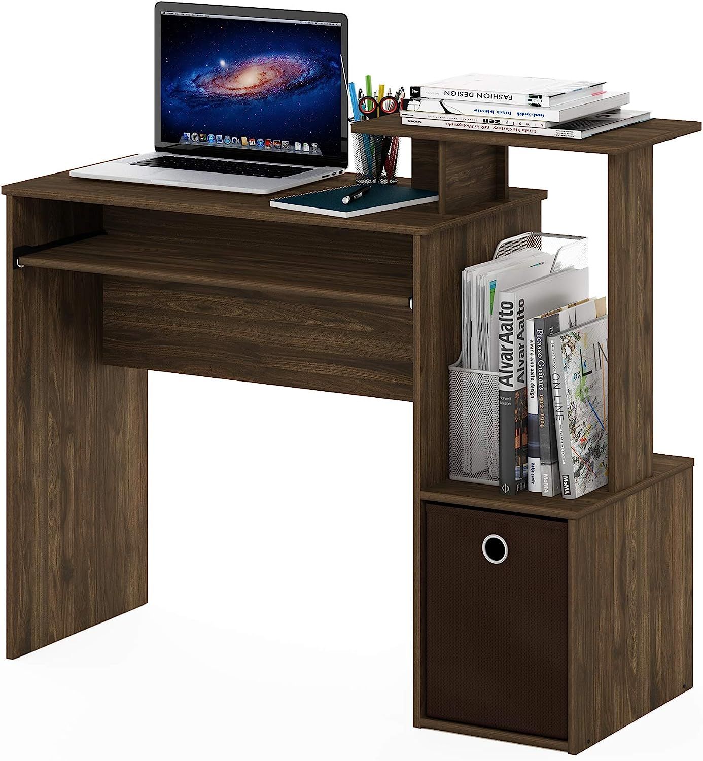 Amazon.com: Furinno Econ Multipurpose Home Office Computer Writing Desk, Columbia Walnut/Dark Bro... | Amazon (US)