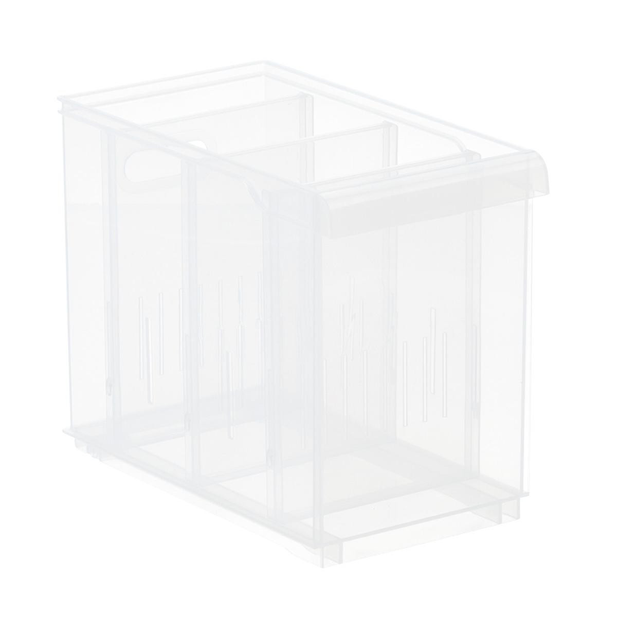 Medium Long Tall Stacking Plastic Bin W/ Wheels Clear | The Container Store