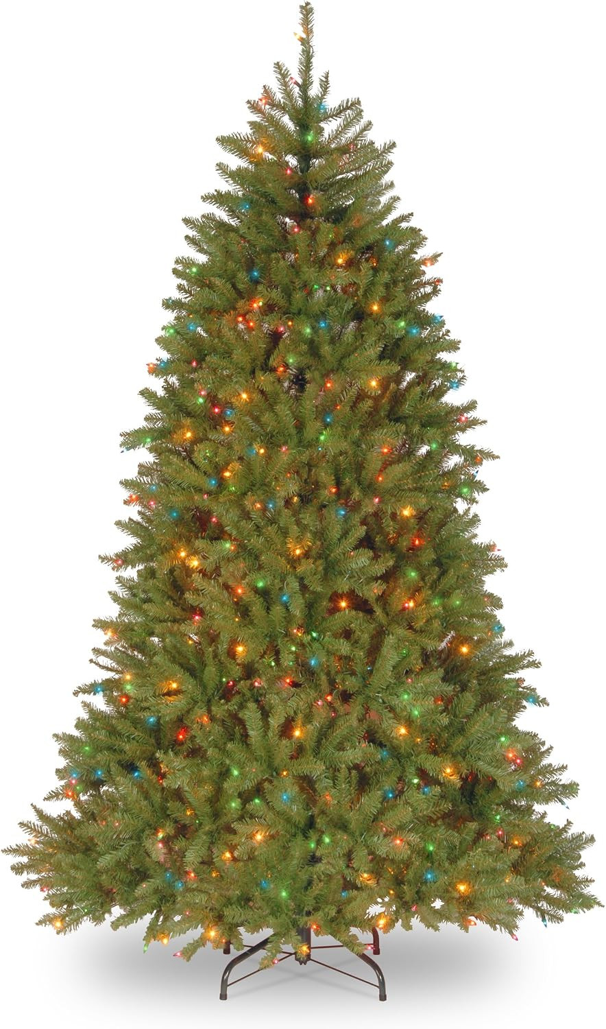 National Tree Company Pre-Lit Artificial Full Christmas Tree, Green, Dunhill Fir, Multicolor Lights, Includes Stand, 7.5 Feet | Amazon (US)