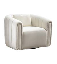 ANJ Swivel Barrel Chair Set of 2 with Plump Pillow, Modern Channel Velevt Accent Chair, Comfy Rou... | Amazon (US)