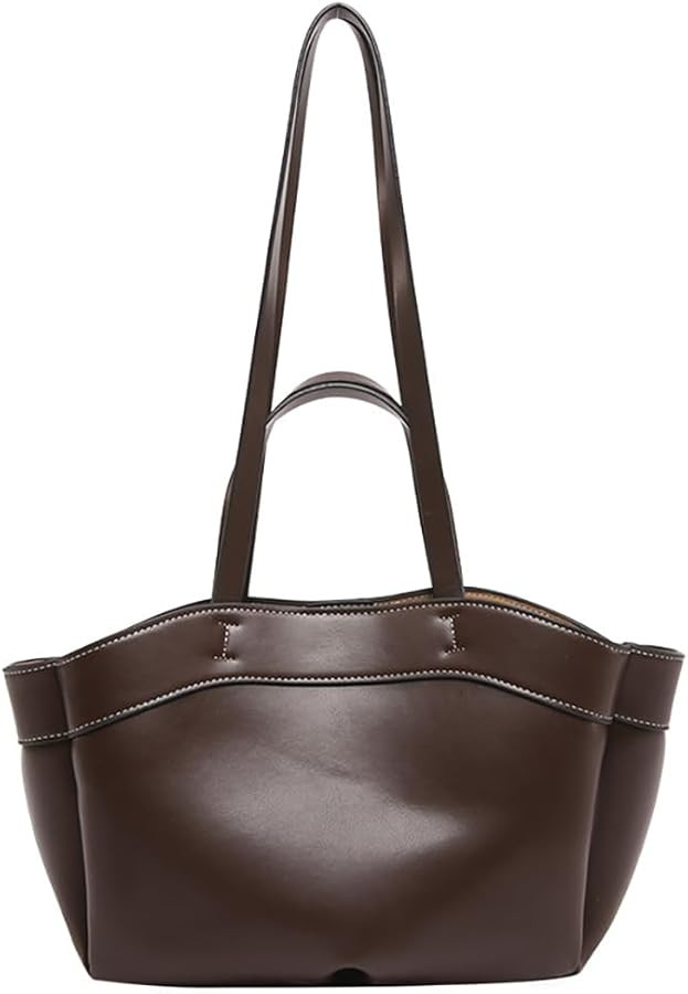 Large Capacity Tote Bag for Women Trendy PU Leather Shoulder Purse Handbags Work Shopping Top Han... | Amazon (US)