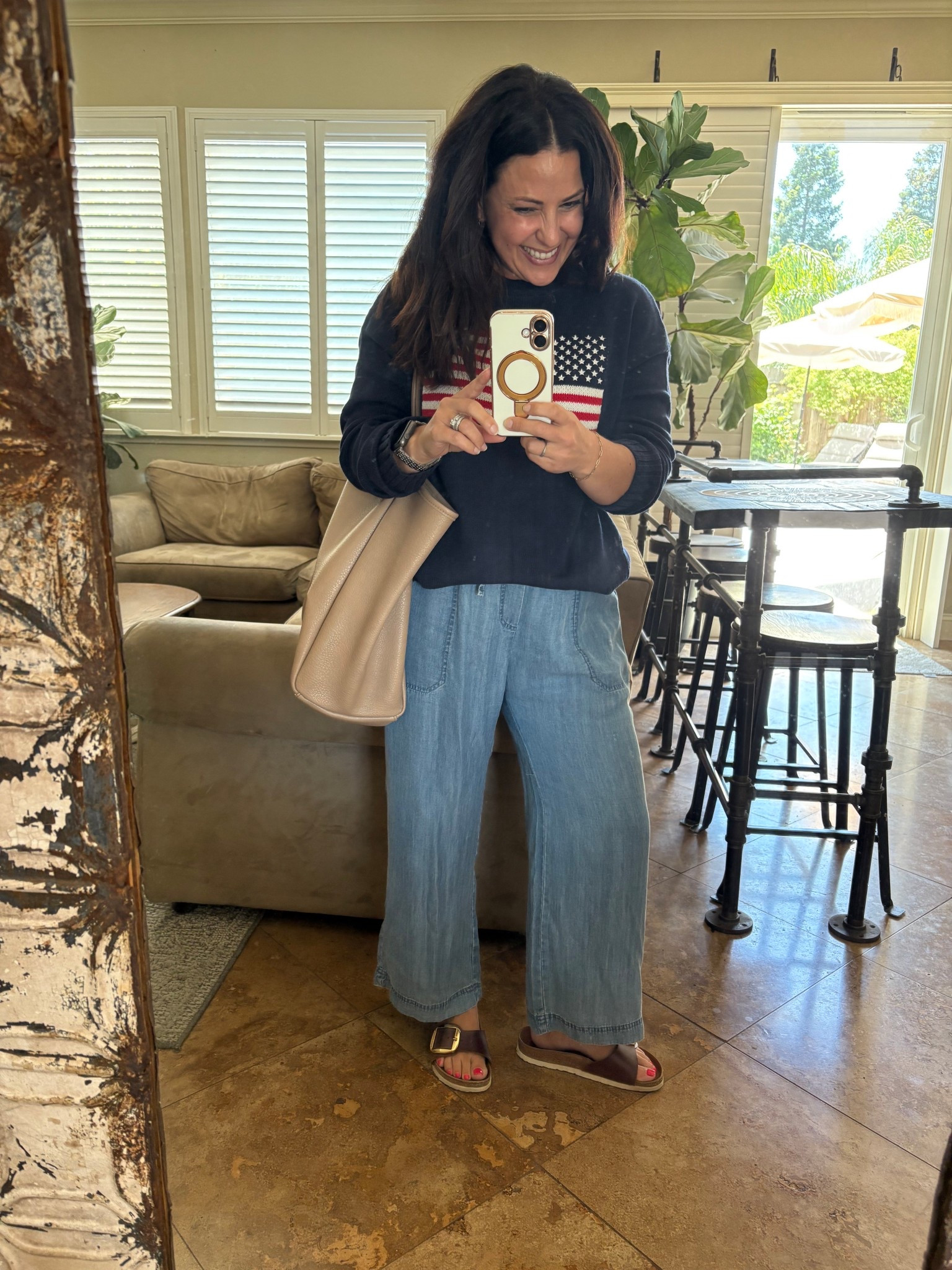 I picked up the cutest lightweight summer sweater, perfect for Memorial Day and the Fourth of July. I would recommend sizing down, I’m wearing an XS. Also linked an adorable patriotic sweater with a teddy bear and some of my other favorites. 
🇺🇸🧸❤️

Summer style 
Teacher outfitt

#LTKOver40 #LTKSeasonal #LTKStyleTip