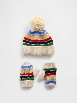 Baby & Toddler Pom Beanie & Mittens Set | Gap (US)