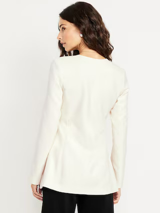 Fitted Long Blazer | Old Navy (US)