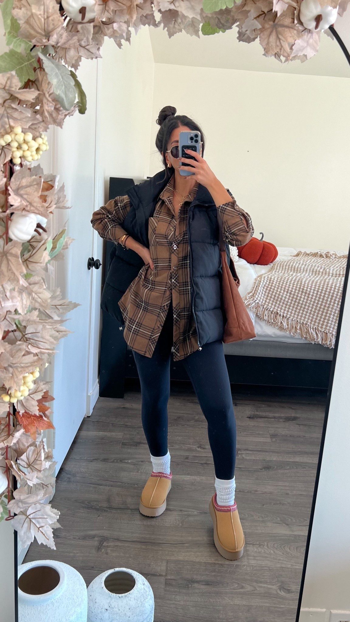 Easy fall outfit idea from Amazon! Wearing medium in my favorite leggings ever! No front seam. Large in flannel for an oversized fit! 

#LTKSeasonal #LTKStyleTip #LTKFindsUnder50