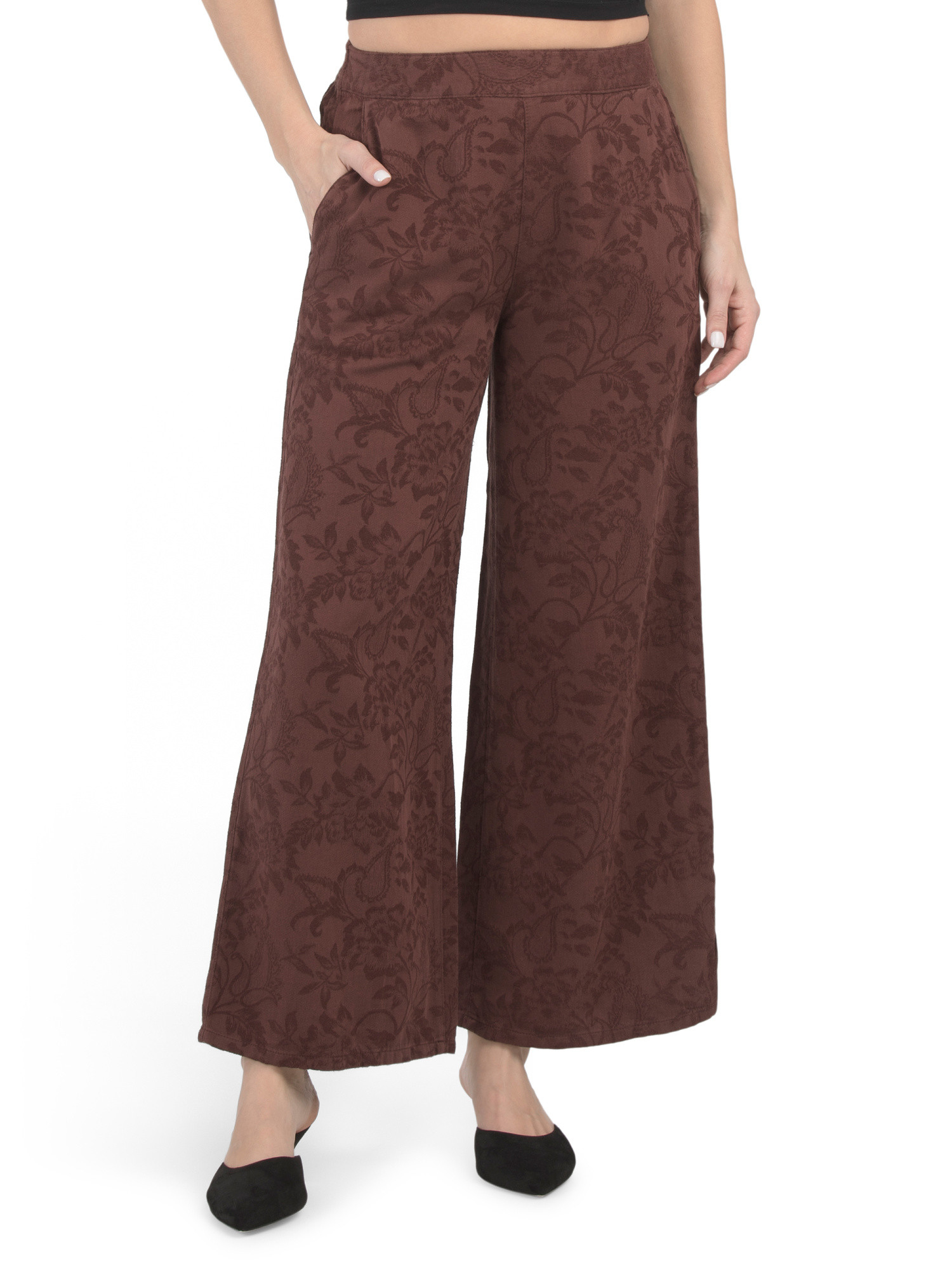 Linen Blend Woven Jacquard Pants | Women | Marshalls | Marshalls