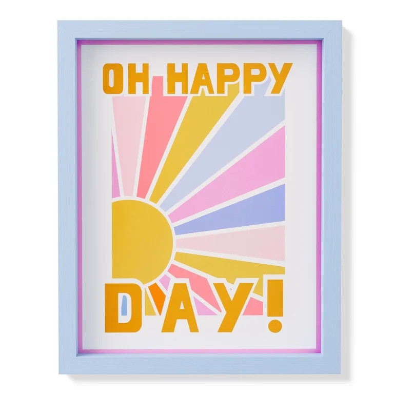 Mainstays Kids 16" x 20" Oh Happy Day Framed Wall Art | Walmart (US)