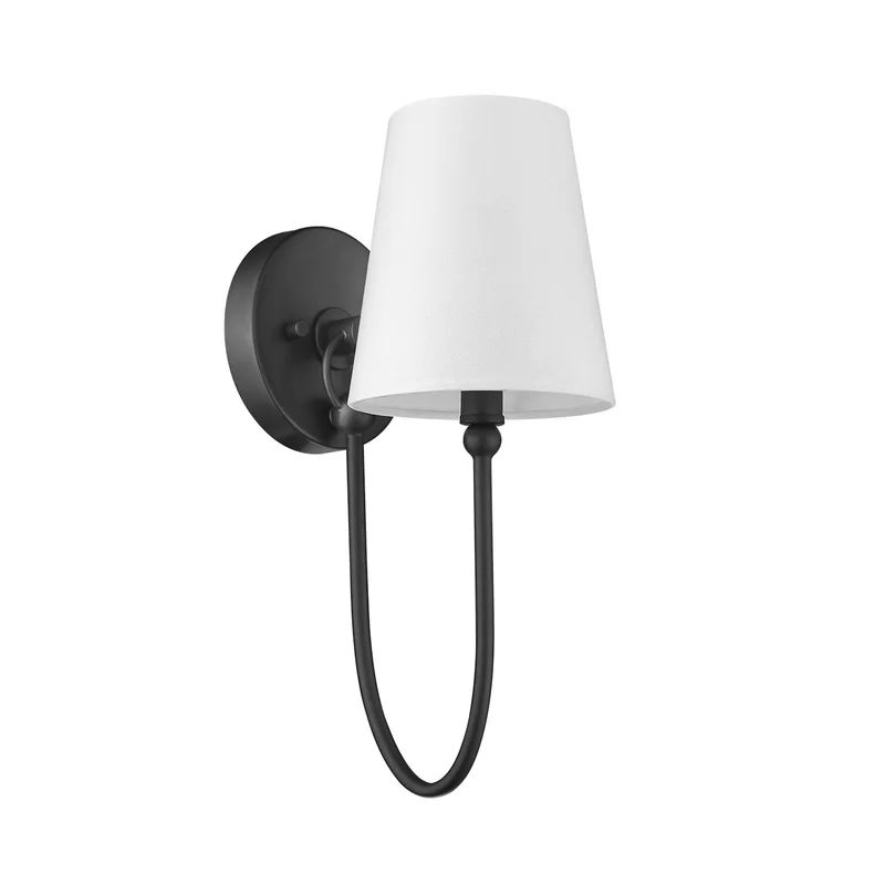 Forged Black Bloomsdale 1 - Light Dimmable Armed Sconce | Wayfair North America