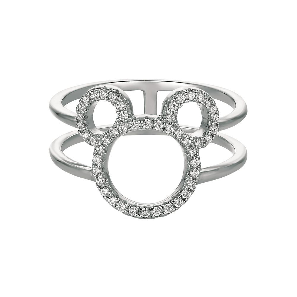 Mickey Mouse Open Icon Ring by CRISLU – Platinum | Disney Store