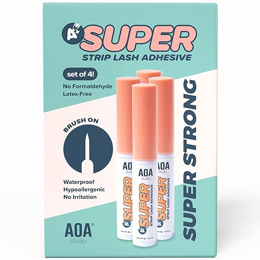 AOA Studio Eyelash Lash Glue Enhancers 4pcs Strip Lash Adhesive Strong Hold Water Proof Formula N... | Amazon (US)