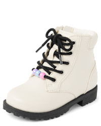 Toddler Girls Combat Boots - gray | The Children's Place