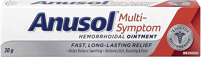 Anusol Multi-Symptom Hemorrhoidal Ointment, Hemorrhoid Relief Cream, 30g | Amazon (CA)